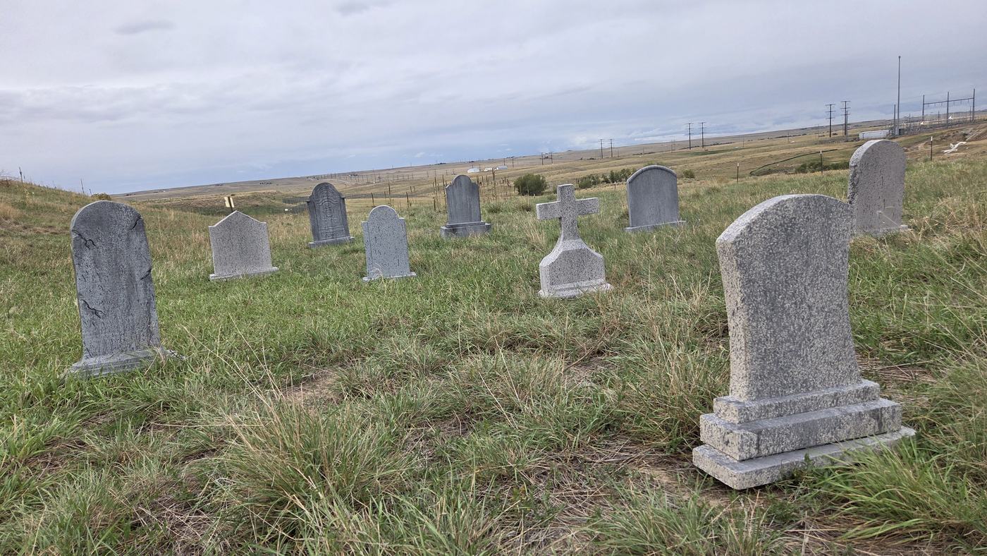 Graveyard set A, foam tombstones, photo 1