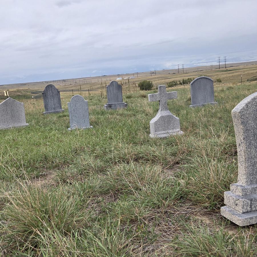 Graveyard set A, foam tombstones