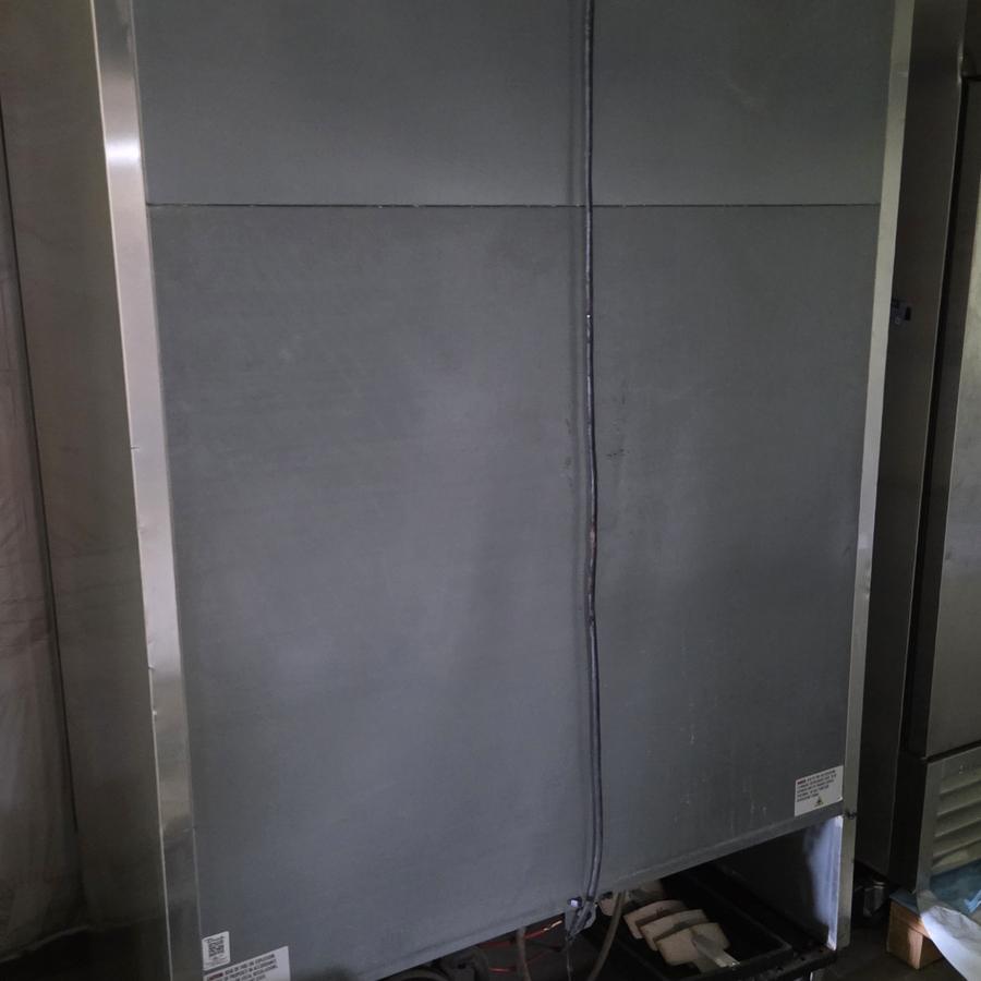Tall double-door commercial refrigerator, unit 1
