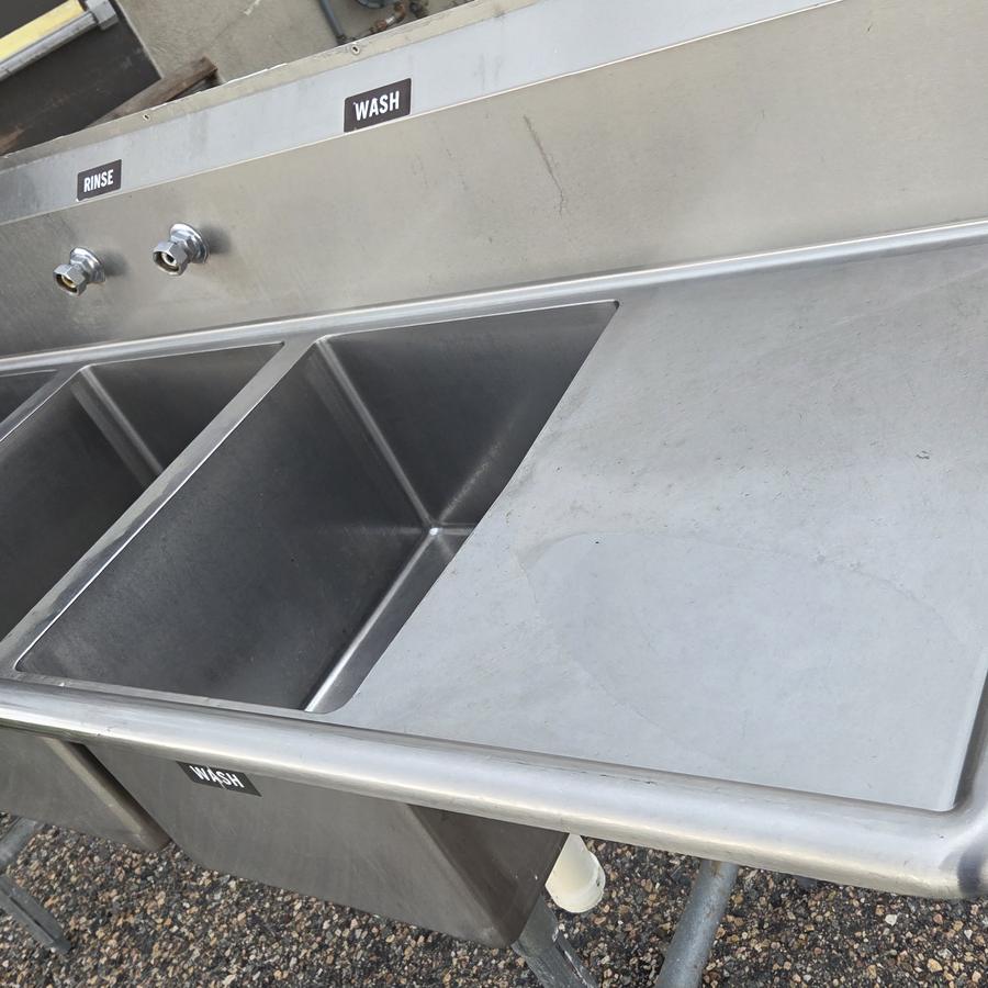 Commercial 3-tub shop sink